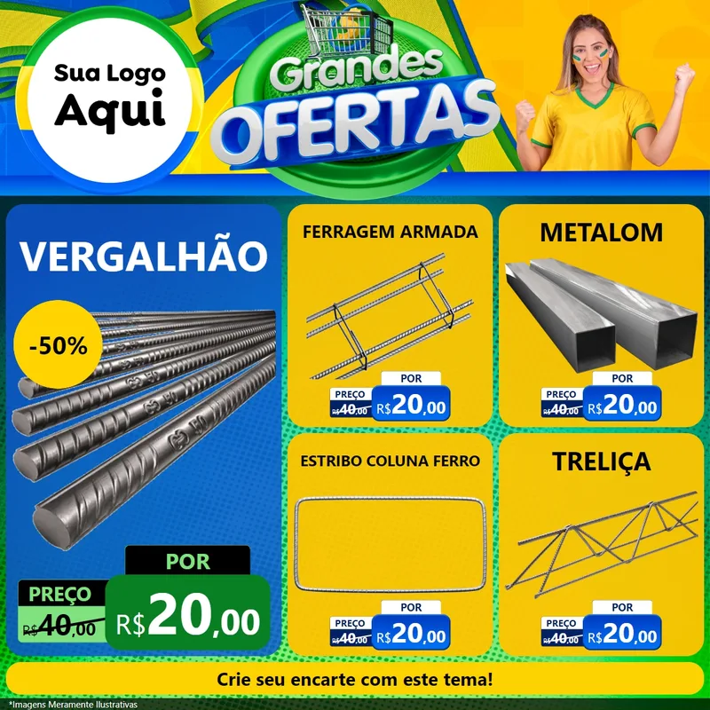 Modelo de Rede Social para Feed Facebook com o tema Grandes Ofertas para Ferragens