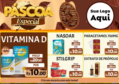 Modelo de Encarte para Encarte A4 Horizontal com o tema Páscoa Especial para Farmácia