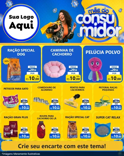Modelo de Rede Social para Feed Instagram com o tema Mês do Consumidor para Pet Shop