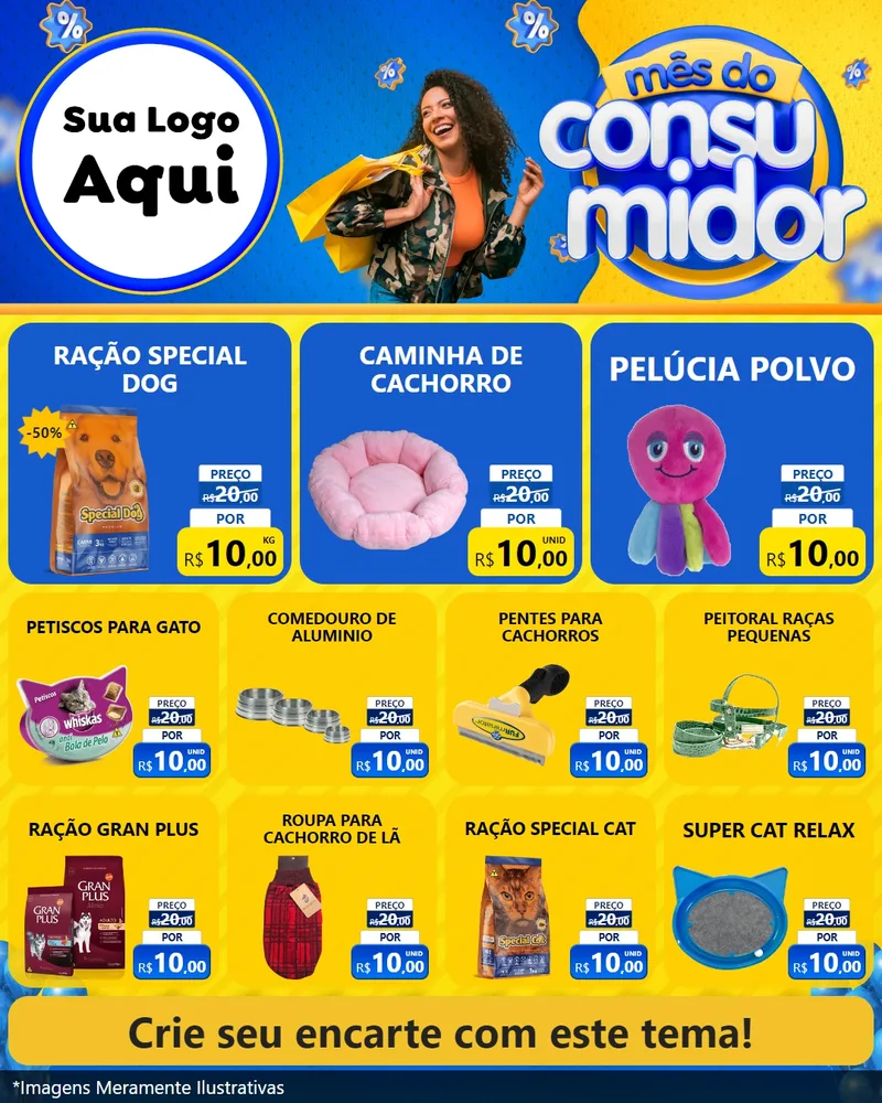 Modelo de Rede Social para Feed Instagram com o tema Mês do Consumidor para Pet Shop