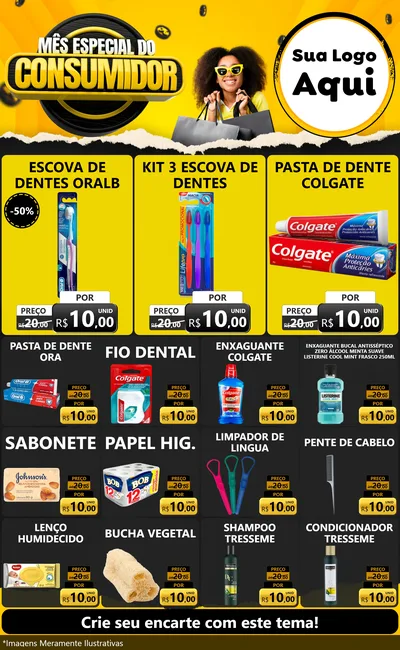 Modelo de Encarte para Encarte Grande com o tema Mês Especial do Consumidor para Higiene Pessoal