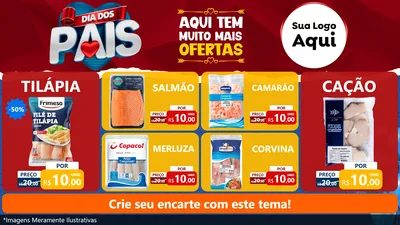 Modelo de TV para TV Horizontal com o tema Dia dos Pais para Peixaria