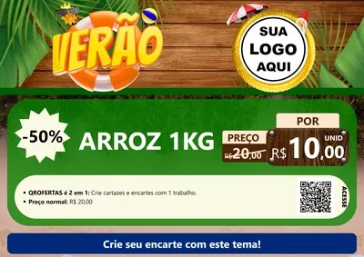 Modelo de Cartaz para Cartaz A4 Horizontal com o tema Verão para Supermercado