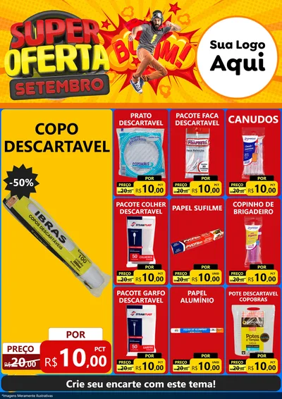 Modelo de Encarte para Encarte A4 Vertical com o tema Super Oferta Setembro para Embalagens