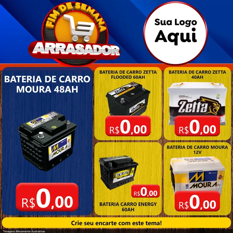 Modelo de Rede Social para Feed Facebook com o tema Fim De Semana Arrasador para Baterias Elétricas