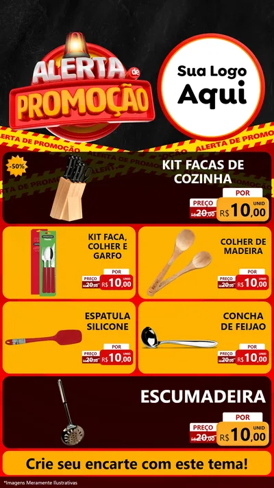 Modelo de TV para TV Vertical com o tema Alerta de Promoção para Utilidades Domésticas