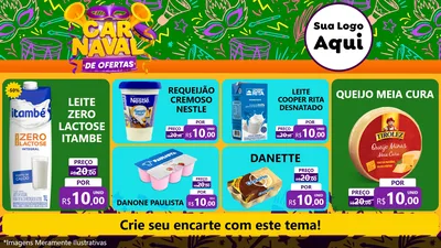 Modelo de TV para TV Horizontal com o tema Carnaval de Ofertas para Frios e Laticínios