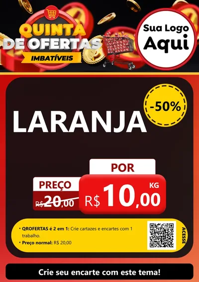 Modelo de Cartaz para Cartaz A4 Vertical com o tema Quinta de Ofertas Imbatíveis para Hortifrúti