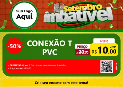 Modelo de Cartaz para Cartaz A4 Horizontal com o tema Setembro Imbatível para Tubos e conexões