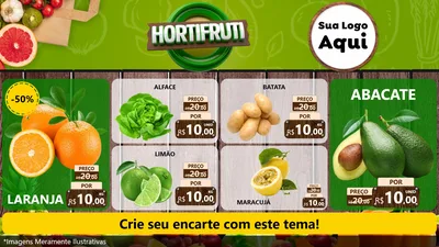 Modelo de TV para TV Horizontal com o tema Hortifruti Ofertas para Hortifrúti
