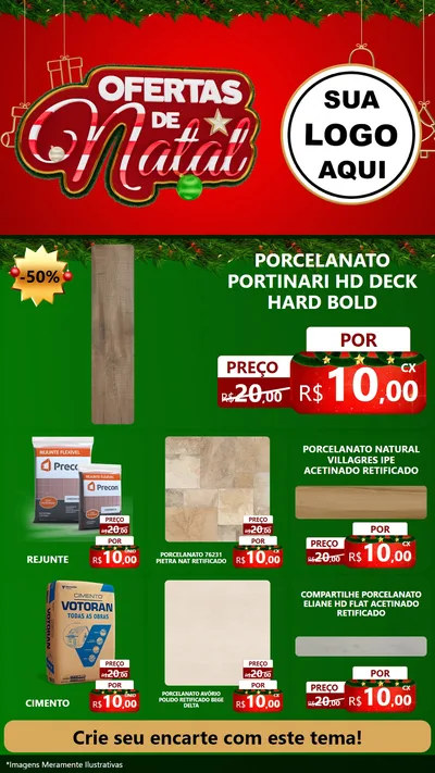 Modelo de Rede Social para Stories com o tema Ofertas de Natal para Pisos e revestimentos