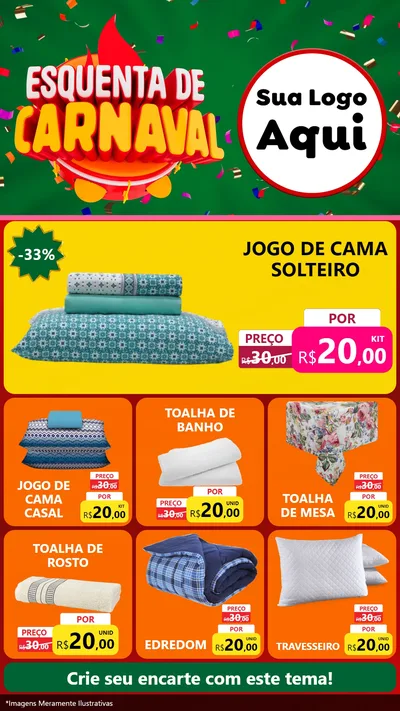 Modelo de Rede Social para Stories com o tema Esquenta de Carnaval para Cama, Mesa e Banho