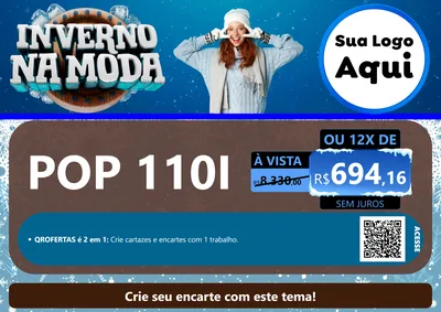 Modelo de Cartaz para Cartaz A4 Horizontal com o tema Inverno na Moda para Concessionaria de Motos