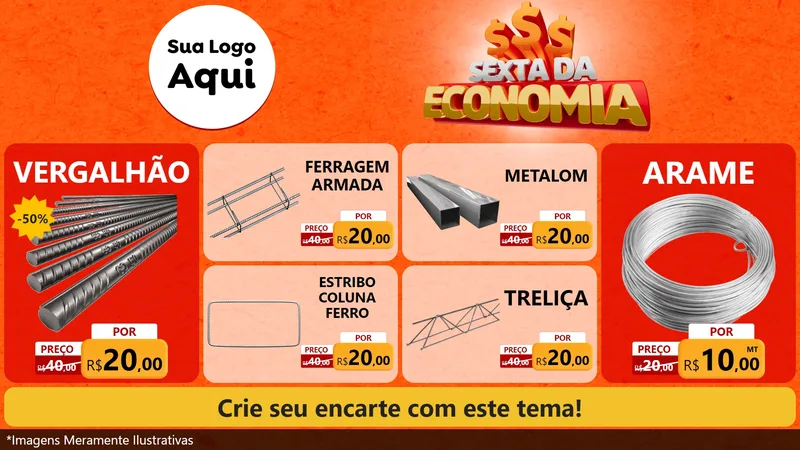 Modelo de TV para TV Horizontal com o tema Sexta da Economia para Ferragens