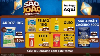 Modelo de TV para TV Horizontal com o tema São João Ofertas Imbatíveis! - Junina para Supermercado