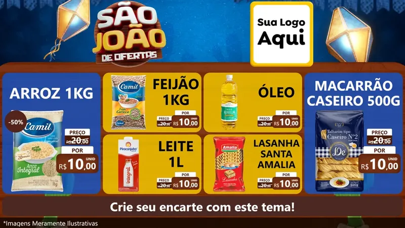 Modelo de TV para TV Horizontal com o tema São João Ofertas Imbatíveis! - Junina para Supermercado