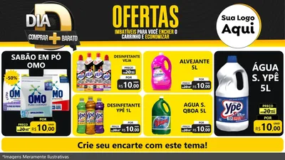 Modelo de TV para TV Horizontal com o tema Dia D Mais Economia para Produtos de Limpeza