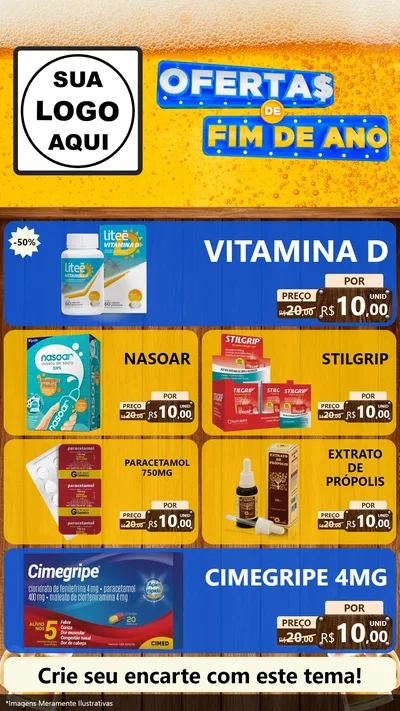 Modelo de TV para TV Vertical com o tema Ofertas de Fim de Ano para Farmácia