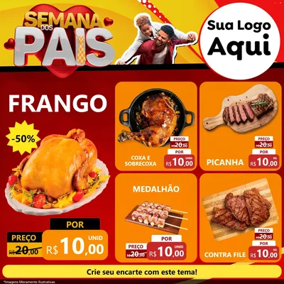 Modelo de Rede Social para Feed Facebook com o tema Semana Dos Pais para Assados