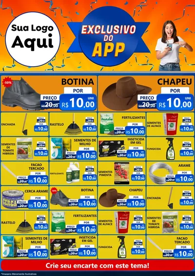 Modelo de Encarte para Encarte A4 Vertical com o tema Exclusivo do Aplicativo para Agropecuária