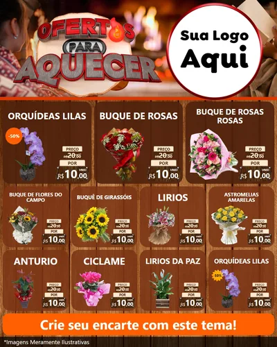 Modelo de Rede Social para Feed Instagram com o tema Ofertas Para Aquecer para Floricultura e jardim