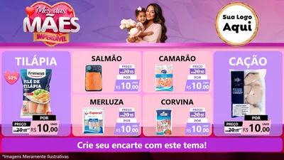 Modelo de TV para TV Horizontal com o tema Mês das Mães Imperdível para Peixaria