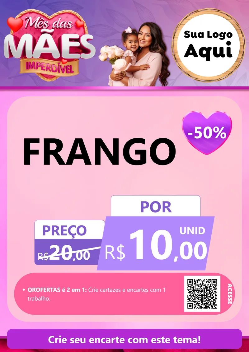 Modelo de Cartaz para Cartaz A4 Vertical com o tema Mês das Mães Imperdível para Assados