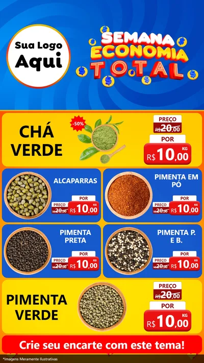 Modelo de TV para TV Vertical com o tema Semana Economia Total para Produtos Naturais