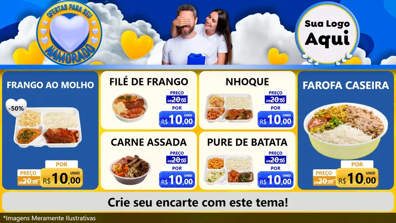 Modelo de TV para TV Horizontal com o tema Ofertas Para Seu Namorado para Restaurante