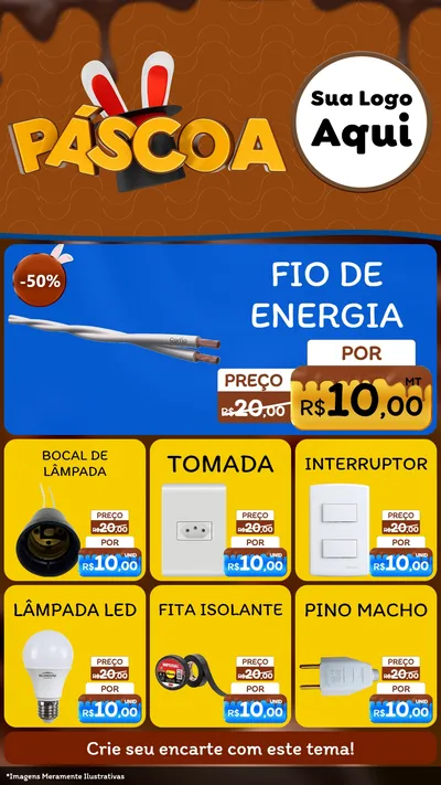 Modelo de Rede Social para Stories com o tema Páscoa para Materiais Elétricos