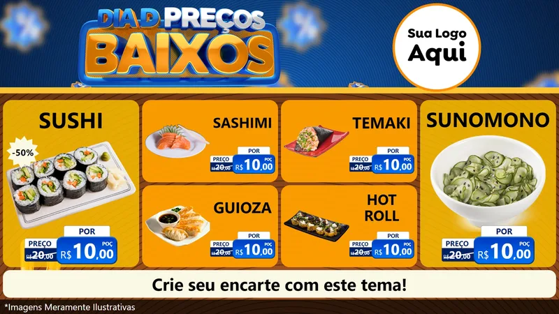 Modelo de TV para TV Horizontal com o tema Dia D Preço Baixo para Comida japonesa