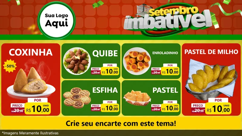 Modelo de TV para TV Horizontal com o tema Setembro Imbatível para Salgadaria