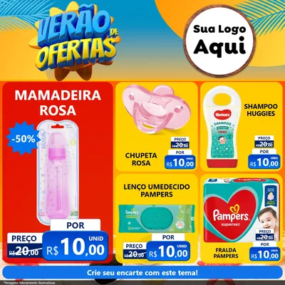 Modelo de Rede Social para Feed Facebook com o tema Verão de Ofertas para Bebês