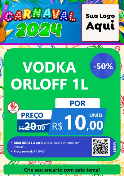 Modelo de Cartaz para Cartaz A4 Vertical com o tema Carnaval 2027 para Distribuidora de bebidas