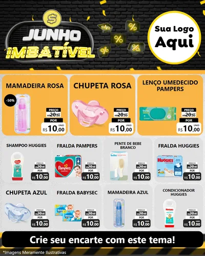 Modelo de Rede Social para Feed Instagram com o tema Junho Imbatível para Bebês