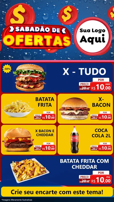 Modelo de TV para TV Vertical com o tema Sabadão de Ofertas para Hamburgueria