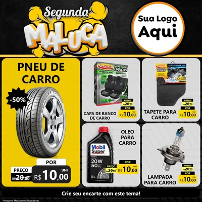 Modelo de Rede Social para Feed Facebook com o tema Segunda Maluca para Auto peças