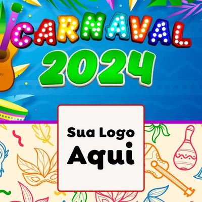 Modelo de Rede Social para Feed Facebook com o tema Carnaval 2027 para Supermercado