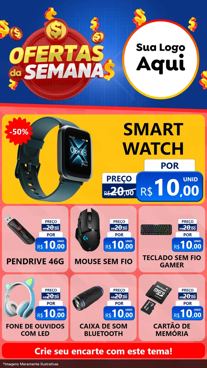 Modelo de Rede Social para Stories com o tema Ofertas Da Semana para Informática