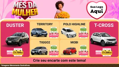 Modelo de TV para TV Horizontal com o tema Mês da Mulher para Concessionaria de Carros