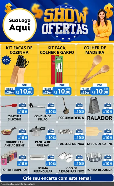 Modelo de Encarte para Encarte Grande com o tema Show de Ofertas para Utilidades Domésticas