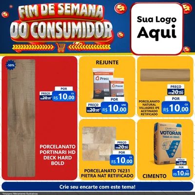 Modelo de Rede Social para Feed Facebook com o tema Fim de Semana do Consumidor para Pisos e revestimentos