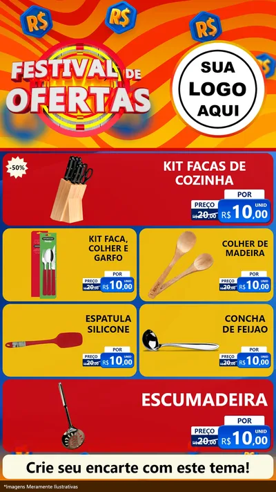 Modelo de TV para TV Vertical com o tema Festival de Ofertas para Utilidades Domésticas