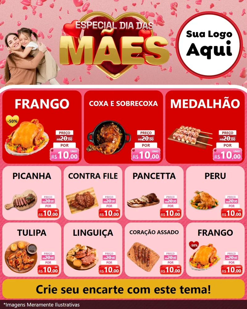 Modelo de Rede Social para Feed Instagram com o tema Especial Dia Das Mães para Assados