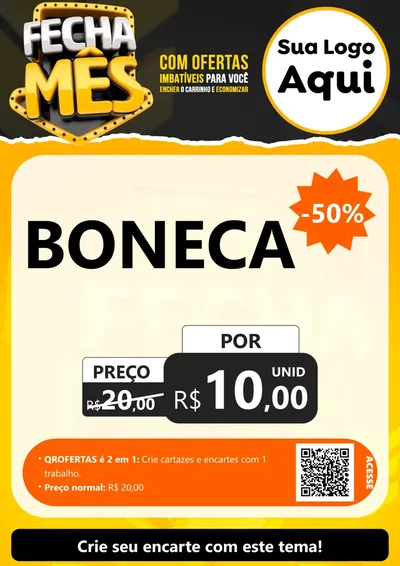 Modelo de Cartaz para Cartaz A4 Vertical com o tema Fecha Mês para Brinquedos