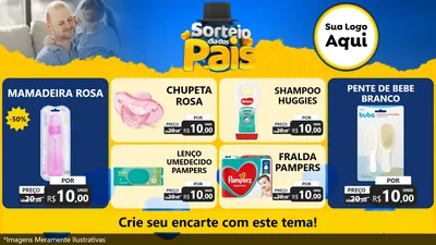 Modelo de TV para TV Horizontal com o tema Sorteio Dia Dos Pais para Bebês