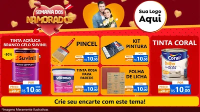 Modelo de TV para TV Horizontal com o tema Semana dos Namorados para Tintas e Ferramentas