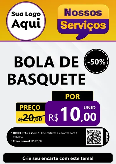 Modelo de Cartaz para Cartaz A4 Vertical com o tema Nossos Serviços para Artigos Esportivos