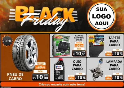 Modelo de Encarte para Encarte A4 Horizontal com o tema Black Friday para Auto peças
