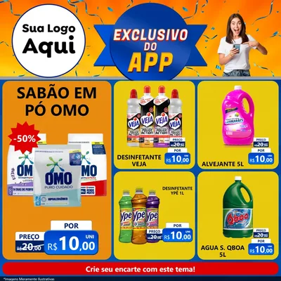 Modelo de Rede Social para Feed Facebook com o tema Exclusivo do Aplicativo para Produtos de Limpeza